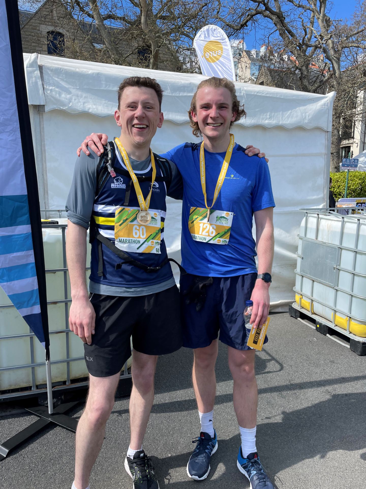 Lewis and James at the marathon